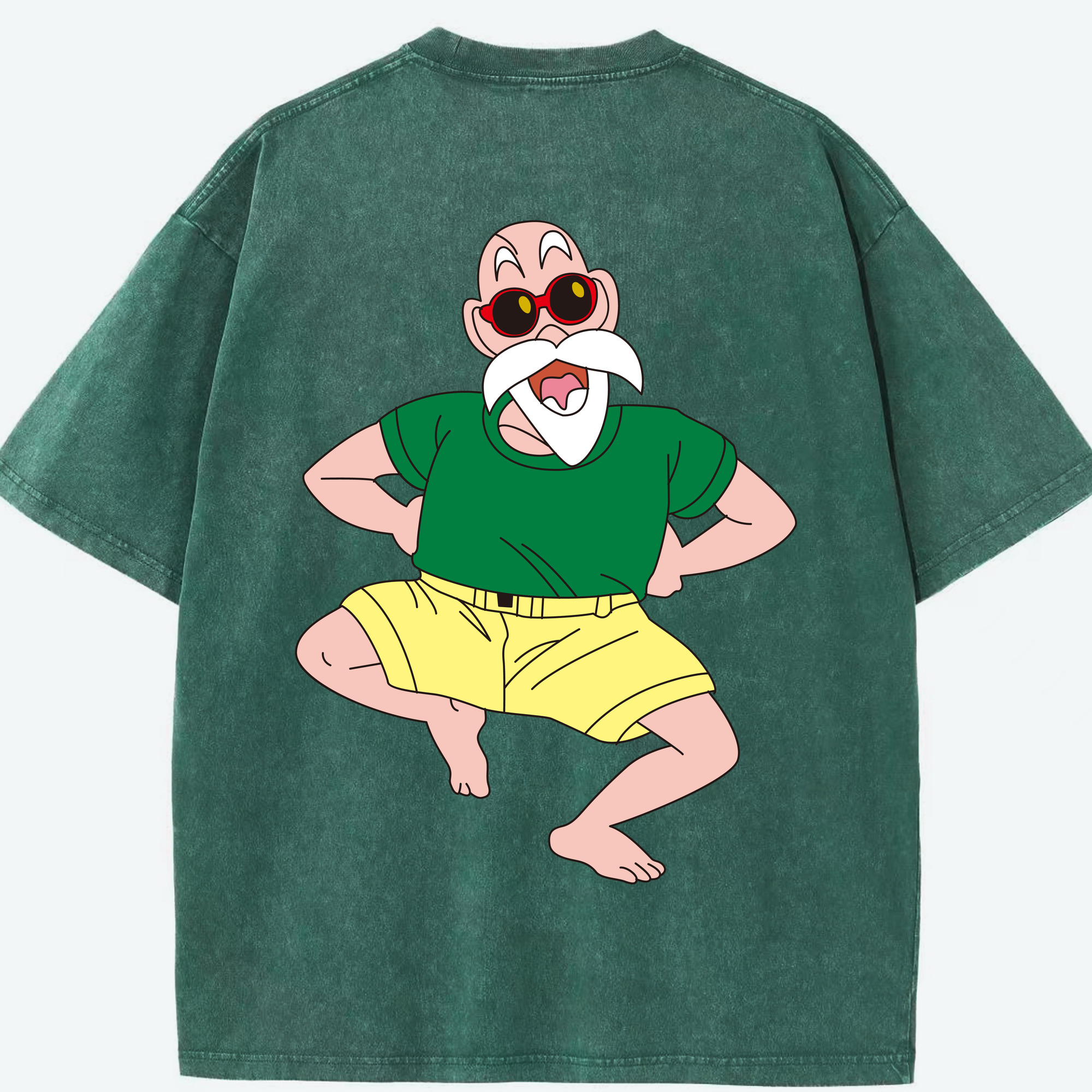 （画像用） ドラゴンボール 亀仙人（かめせんにん） DRAGON BALL Master Roshi Kame Sennin 綿100% ヴィンテージ風 半袖Tシャツ（背面プリント）